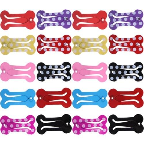 Idepet 20pcs Fashion Bone Shape Hair Claws Elegant Hair Clip Artificial Dogbone Ponytail Holder Gripper for Pet Hair Decor