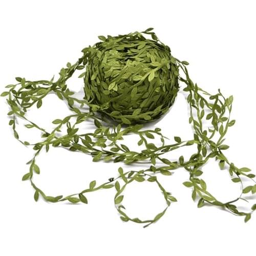 10 Meter Silk Leaf-Shaped Handmake Artificial Green Leaves For Cheap Wedding Decoration Wreath Gift Scrapbooking Craft Flower