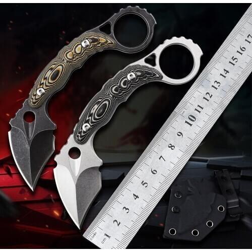 Karambit Military CS GO Fixed Blade Knife Tactical Survival Knives Camping Rescue Pocket Knifes Outdoor EDC Tool G10 Handle Mini