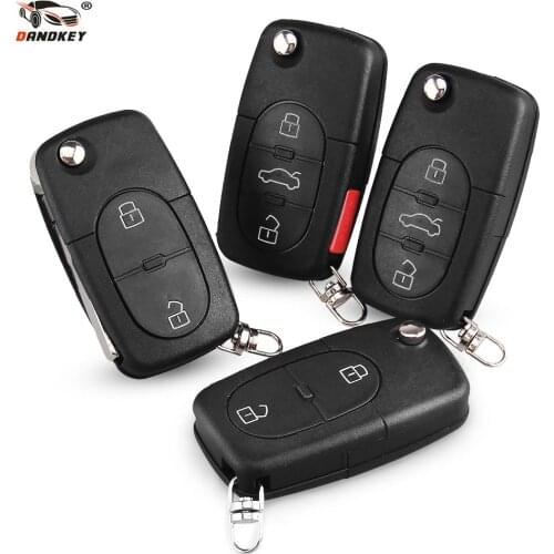 Dandkey Kay Remote Folding Key Shell 2 2+1 3 3+1 Buttons For VW For Volkswagen Golf 4 5 6 Passat B5 B6 Polo Bora Touran