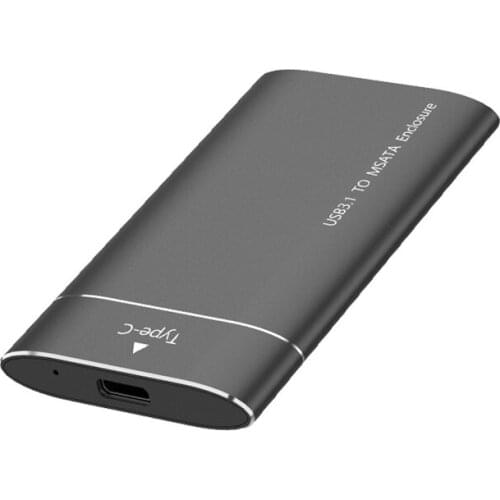 HDD Enclosure MSATA to USB3.0 HDD box Aluminum Alloy Adapter Mini-SATA SSD to USB3.1 Type-C HDD Case for 1.8 inch Sata3 Box