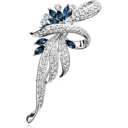 Crystal Flower Brooch Pin Fashion Rhinestone Jewelry Women Wedding Pins Large Brooches For Women