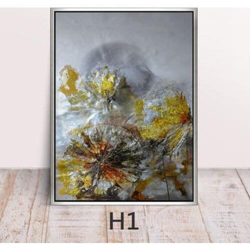 Hot sale Supplier Wholesale High Quality Handmade Abstract gold flowers thick Oil Painting On Canvas For Living Room home decor