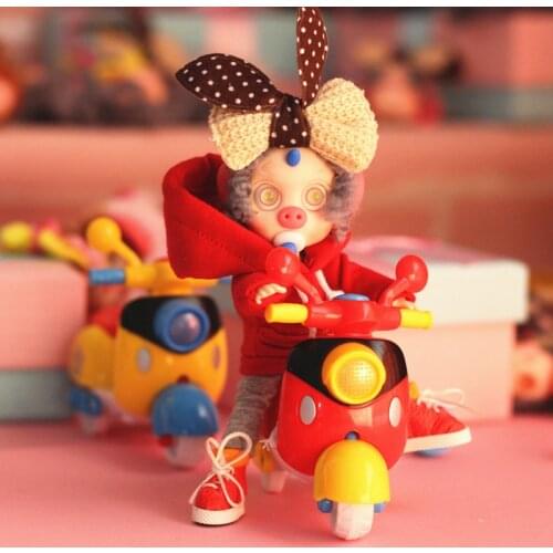 Mini motorcycle for ob11 meijie pig 1/8 1/12 BJD baby with confused doll little sheep Photo props doll Accessories