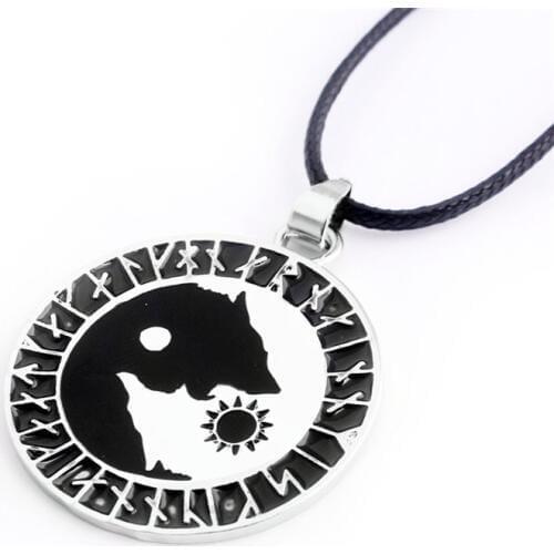 ZRM Fashion Norse Wolf Head Tainless Steel Norse Vikings Pendant Necklace Original Punk Animal Jewelry