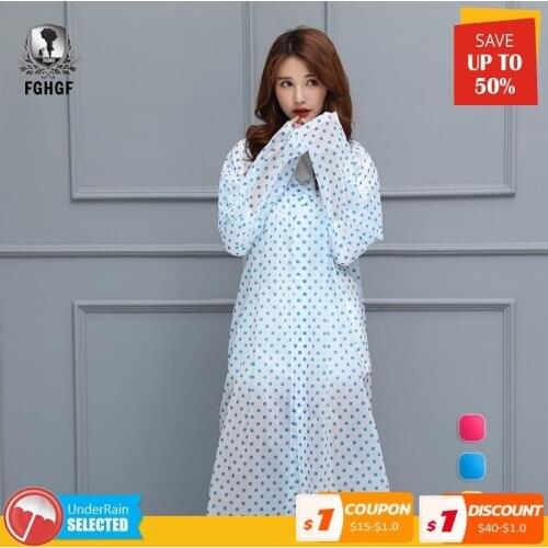 Fashion Dot Adult Man Women Environment Raincoat Rainwear Waterproof Poncho Tour Transparent Girl Rain Coat Gear