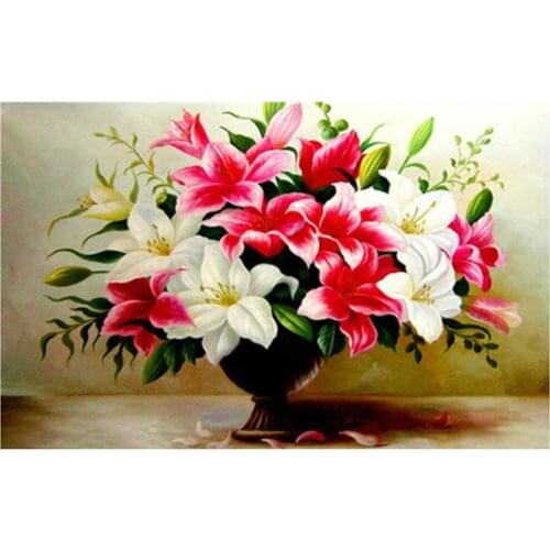 Bright Flower DIY 11CT Cross Stitch Embroidery Kits Needlework Craft Set Printed Canvas Cotton Thread Home Dropshipping