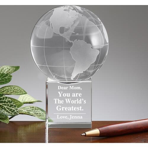 Custom Crystal Globe World Earth Ball Paperweight Trophy Awards for Techers Children Graduation Souvenirs
