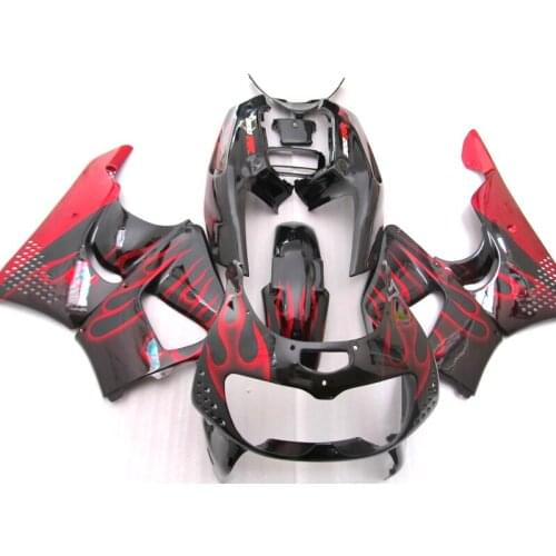 Customize Paint Fairings for HONDA CBR900RR 893 1996 1997 Red Flames fairing kit CBR893RR 96 97 XF40