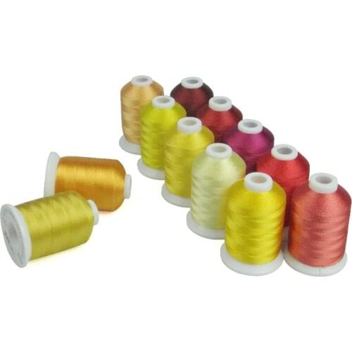 Simthread Rayon Embroidery Machine Thread - 12 Christmas Colors, 800M Each, Free Shipping