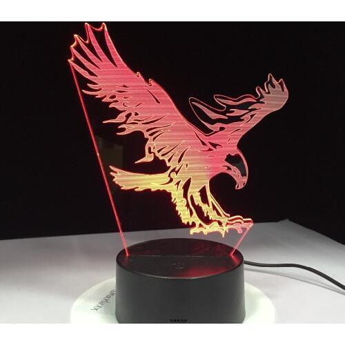 Flying Big Eagle Shape Night Light 7 Colorful Hawk 3D Cartoon Table Lamp for Office Hotel Bedroom Bar Touch Sensor Drop Shipping