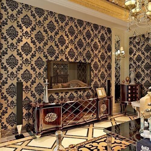 Beibehang wall papers home decor Velvet wallpaper European papel de parede Damask nonwoven 3d wallpaper wallpaper for walls 3 d
