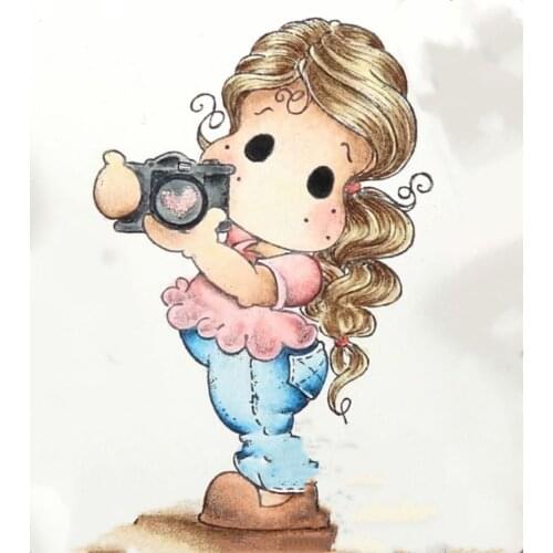 Yulan Camera Girl Transparent Silicone Rubber Stamp and metal die Sheet Cling Scrapbooking DIY Cute Pattern Photo Album Stamp