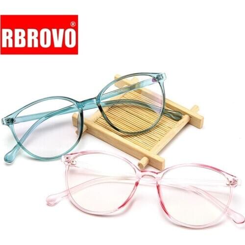 RBROVO 2021 Fashion Glasses Frame Women Round Computer Glasses Women Brand Eyeglasses for Women/Men Lentes De Lectura Mujer