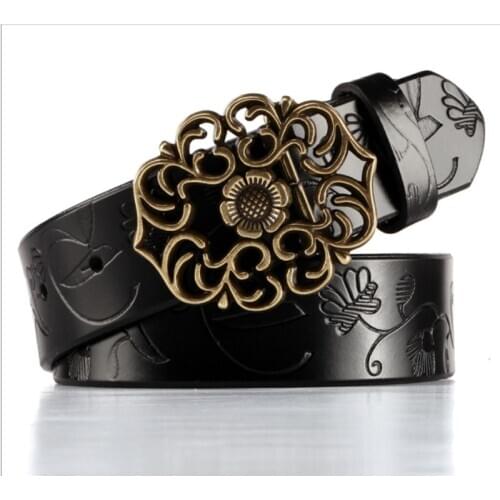 Belt female genuine leather designer brand luxury Women Belt Designer Female Strap Pin Buckle Belts Vintage