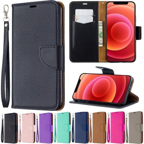 Flip Litchi Luxury Leather Case Flip For 12 Pro Max 11 Pro XS Max XR X 8 7 6 6S Plus 12 Mini SE 2020 PU Wallet Phone Case Cover