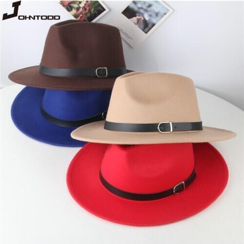 2020 new Fashion men fedoras womens fashion jazz hat summer spring black woolen blend cap outdoor casual hat Bowler Hats