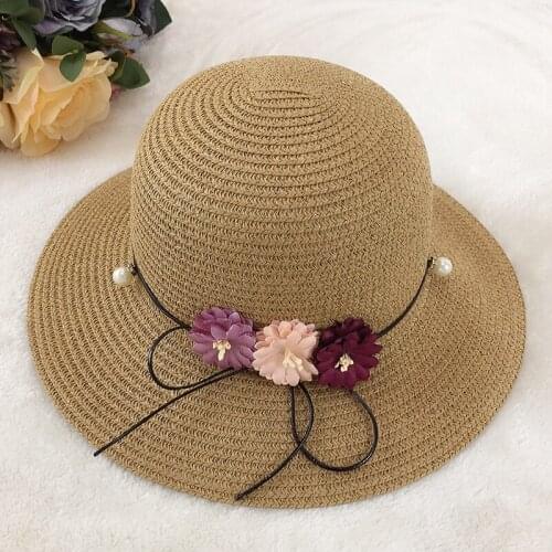 Straw Sun Hats Spring Summer New Bow Flower Pot Hat Ladies Wild Beach Sun Hat Dome Sunscreen Hat Wholesale