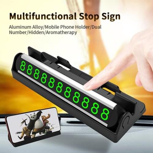 Luminous Car Temporary Parking Card Hidden Phone Telephone Number Card Plate Car Phone Holder For Car Auto Sticker Accessories