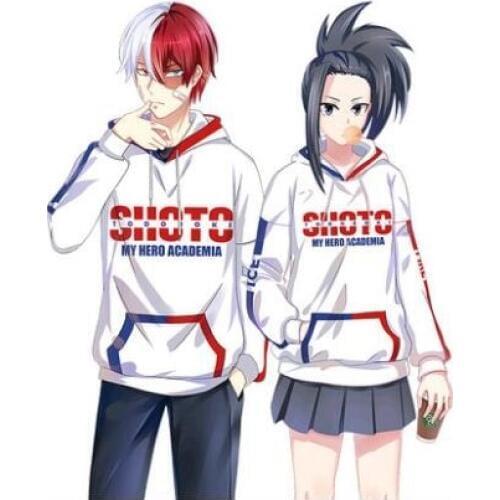 High-Q Unisex Anime My Hero Academia Todoroki Shoto Cosplay Hooded Hoodie Coat Jacket Pullover