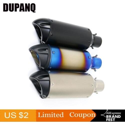 DUPANQ 51MM Universal Motorcycle Exhaust project Muffler Escape Moto Dirt Bike Scooter Exhaust with DB killer MT07 MT09 R1 R6