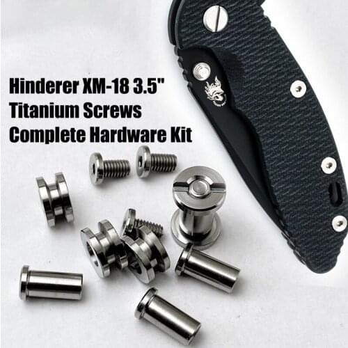 1 Full Set of Hinderer XM-18 3.5'' Knife Handle Screws Spindle Support Shaft XM18 Titanium Alloy Knife Handle Fixing Screws DIY