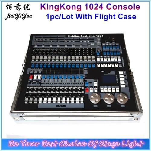 1pc/Lot DMX KingKong 1024 Console 1024 Stage Light Controller Beam Moving Head Light Consoles With Flight Case
