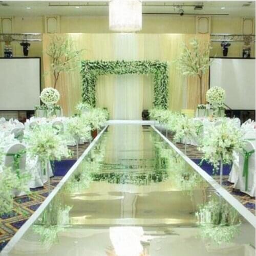 10m Per lot 1m Wide Shine Silver Mirror Carpet Aisle Runner For Romantic Wedding Favors Party Decoration Free Shipping