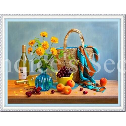 100% Diy Drill Diamond Painting Still Life Square Diamond Complete Drill Diamond Embroidery Handmade Diamond Needlework Painting