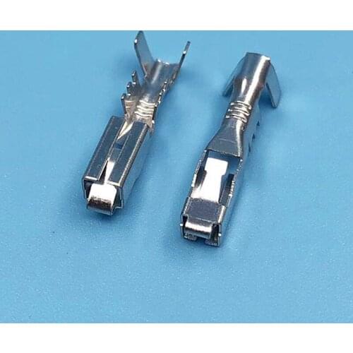 100Pcs DJ623-E2.8B Female Automobile Connector Terminal Tinned Connection Copper Terminal 2.8mm Series Plug Spring Silvery