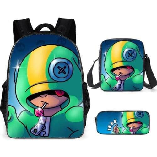 16 Inch 3pcs/set Leon Game Bag Backpack Multicolor School Bag for Teenagers Students Kids Rucksack Book Bag Bolsa Escolar