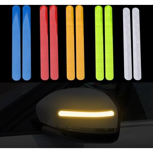 2PCS Car Stickers Rearview Mirror Reflective Strip Anti-collision Warning Sticker