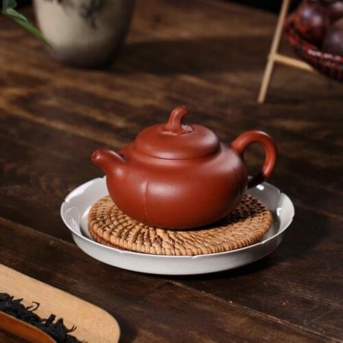 250ml Chinese Yixing Teapot Handmade QingshuiNi Clay Pumpkin Zisha Tea Pot by Lu Weiping
