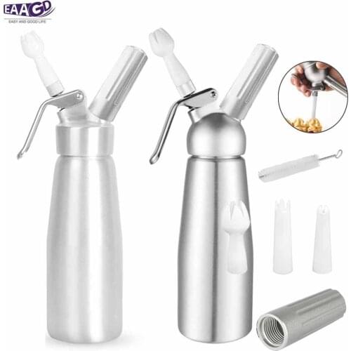 500ML Professional Whipped Cream Dispenser Whipper Aluminum Leak-Free Reinforced Threads-Includes 3 Culinary Decorating Nozzles
