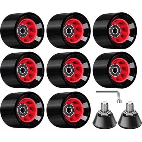 8 Pack 95A,58 x 39mm,Quad Roller Skate Wheels & 2 Adjustable Roller Skate Toe Stops for Roller Speed Skating,Rink,Etc
