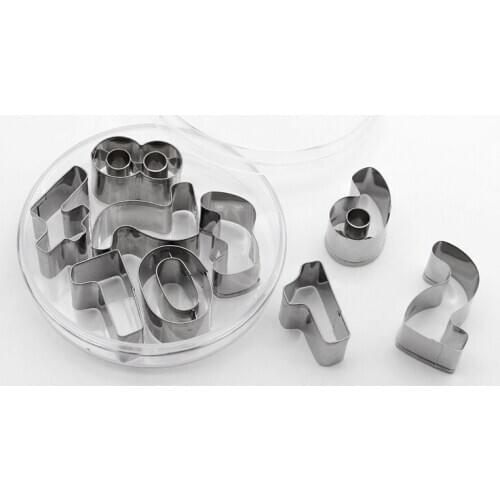 9pcs/lot Creative Number Cookie Cutters Set Premium Stainless Steel Biscuit Mold Fondant Cutter Kitchen Baking Tool LB 392