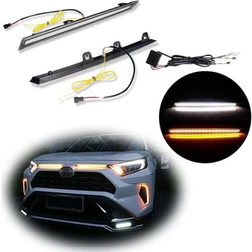 Car Daytime Rnning Light Sequential Switchback LED Turn Signal DRL Lights for Toyota RAV4 2019-2021