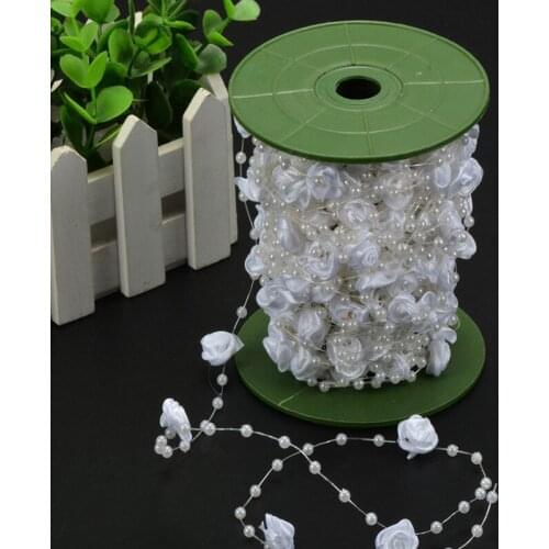 30m/roll Party wedding decoration Supplies plastic Roses bead chain DIY clothing accessories Festive supplies