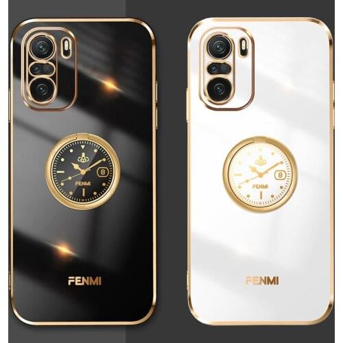 Plating Ring Holder Case For POCO F3 Case Redmi K40 Soft Silicone Phone Cover For POCO F2 Pro Redmi K40 Pro Plus