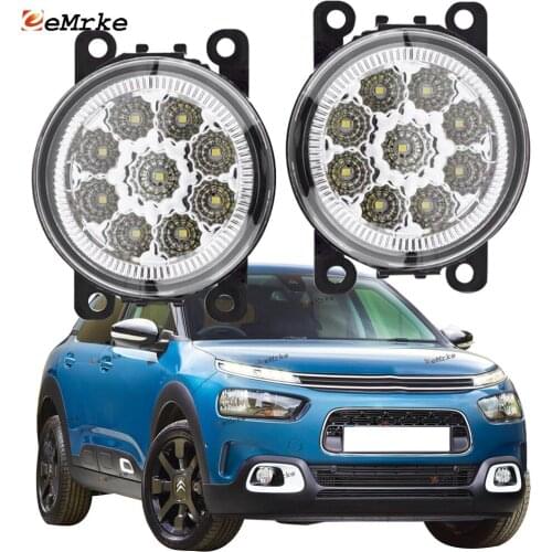 EEMRKE 2-PCS Car-Styling for Citroen C4 Cactus 2015 2016 2017 2018 2019 2020 9-Pieces Led Fog Lights H11 12V Fog Head Lamp