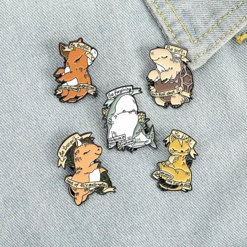 Enamel Brooches Lapel Pin for Clothes Cartoons Badges Turtle Dolphin Hijab Pins Fashion Jewellery Brooch on Backpack Gift