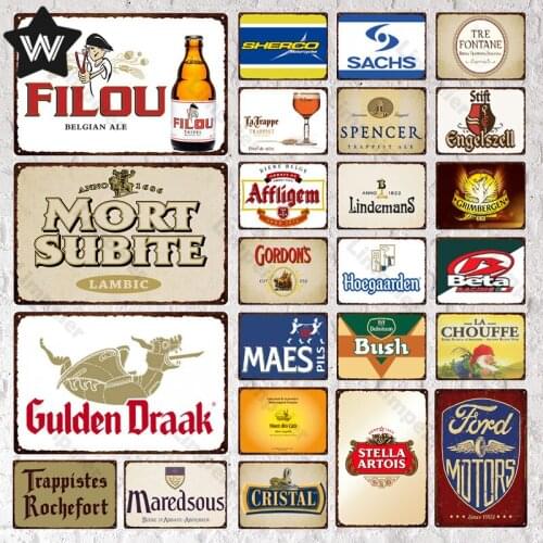 Gulden Draak Retro Mort Subite Metal Plaque Sign Vintage Filou Beer Wall Stickers Tin Posters Decoration Tiki Bar for Club Decor