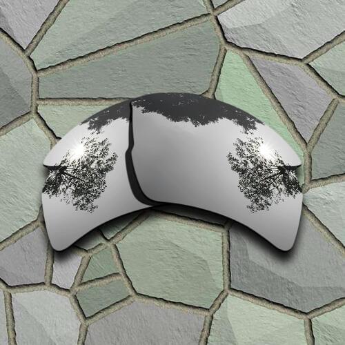 Chrome Titanium Sunglasses Polarized Replacement Lenses for Oakley Flak 2.0 XL