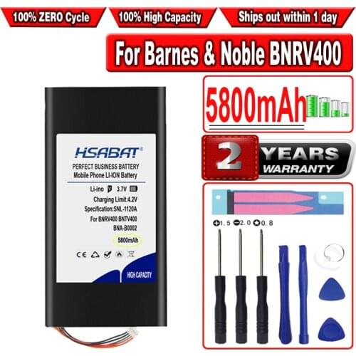 HSABAT 5800mAh BNA-B0002 Tablet Battery for Barnes & Noble BNRV400 BNTV400 NOOK HD 7