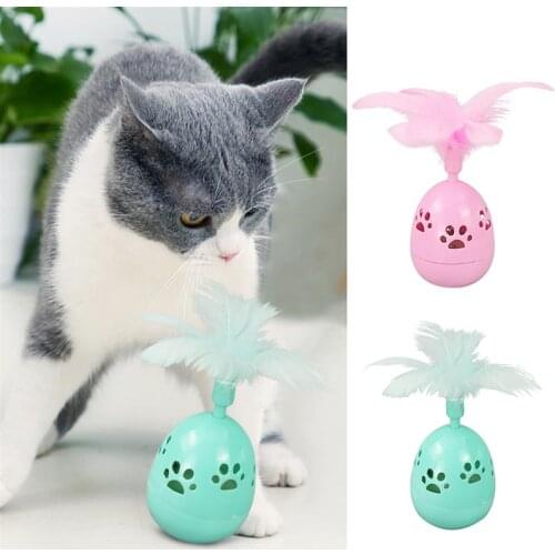Cat Teaser Toy Creative Tumbler Fake Feather Cat Training Toy Pet Sound Toy