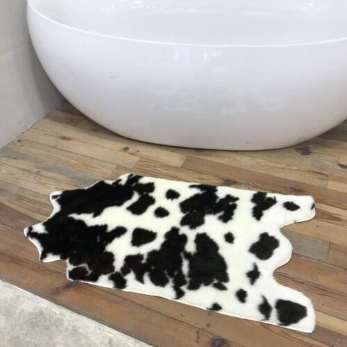 Imitation Animal Skins Zebra Cow Carpet for Living Room Bedroom Kids Room Floor Door Mat Bay Window Mat Fashion Area Rug Decor