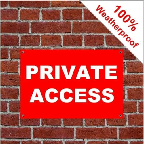 Customized Private Access Sign Premium Vinyl Sticker Multiple Colors 2 Sizes