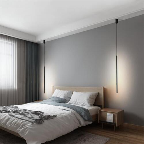 Italian Designer Geometric Line Led Suspension for Bedside Foyer Bar Post-modern Minimalism 60/80/100/120cm Pendant Light 2539