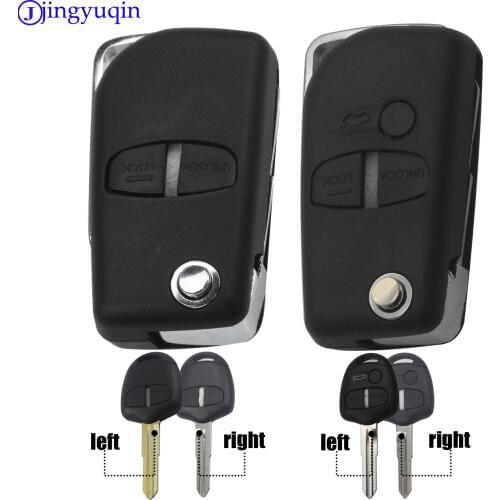Jingyuqin 20ps Remote Modified Flip Car Key Case For Mitsubishi Pajero Sport Outlander Grandis LANCER-EX ASX 2/3 Button Shell