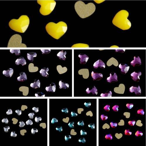 Heart Shaped Nail Stones 6mm Glass Rhinestones For Nail Art Decorations Flatback Nail Stickers DIY Craft Art Charm Stones
